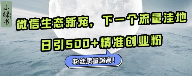 微信生态新宠小绿书：下一个流量洼地，日引500+精准创业粉，粉丝质量超高-奥博传媒